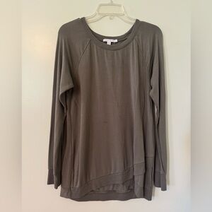 Soft olive green asymmetrical hem top from Stitch Fix